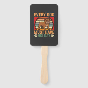 Éventail Drôle de Bouledogue Chaque Chien Doit Avoir Son Jo