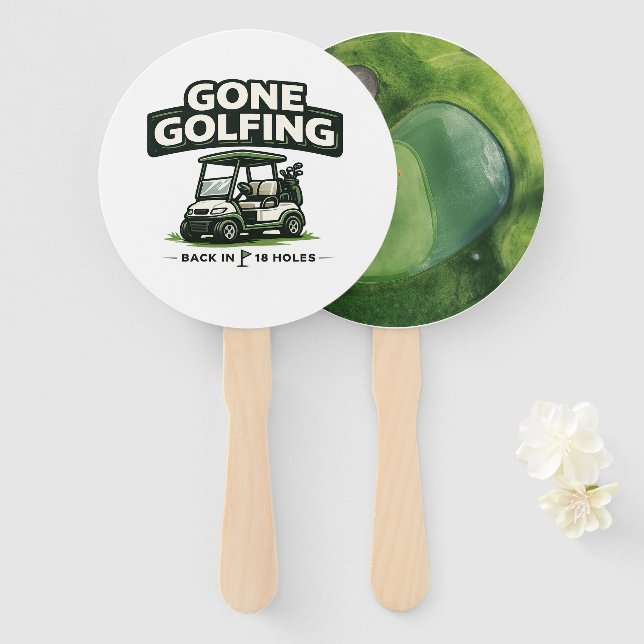Éventail Drôle de dicton de golf Retraite de golf (Devant et derrière)