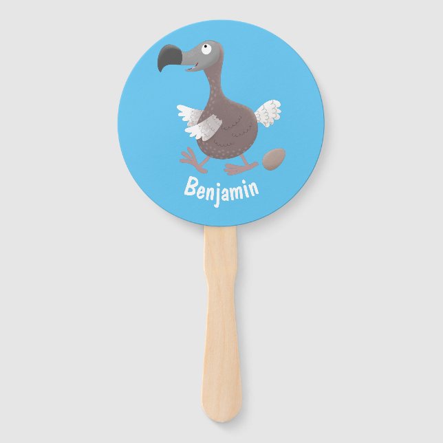 Éventail Drôle dessin animé d'oiseau de dodo (Devant)