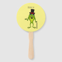 Drôle grenouille avec chapeau dessus dessin animé
