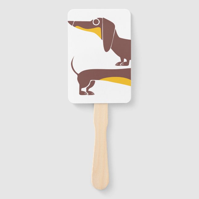 Éventail Drôle mignon dachshund pour parent chien long (Devant)