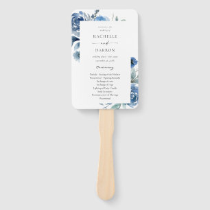 Éventail Dusty Blue & Blue Floral Wedding Program