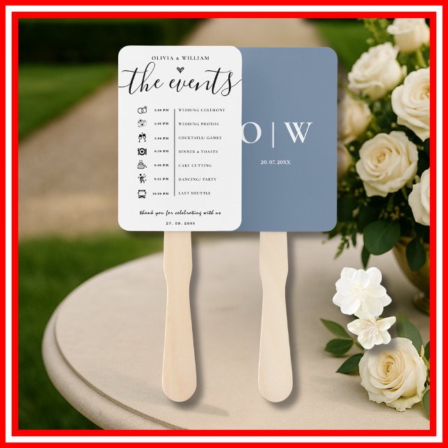 Éventail Dusty Blue Ordre des événements Programme de maria (Créateur téléchargé)