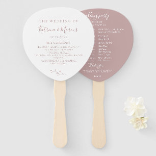 Éventail Dusty Rose Botanical Branch Wedding Program