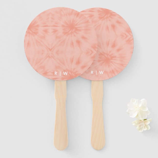 Éventail Dye | Coral Pink Modern Pastel (Devant et derrière)