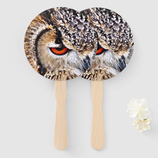 ÉVENTAIL EAGLE OWL (Devant et derrière)