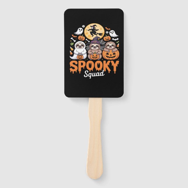 Éventail Éffrayant Halloween sorcière drôle Horreur Sloths  (Devant)