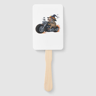Éventail Éffrayant Sloth Motorcycle Ride Halloween Biker Fu