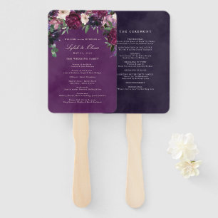 Éventail Éggplant Purple Floral Programme de mariage Ventil