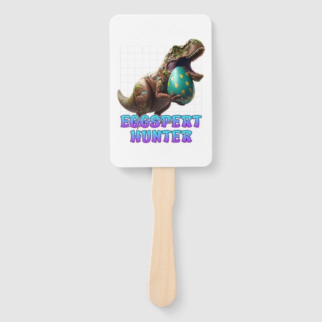Éventail Eggspert Oeufs de Pâques Chasse Dinosaure Bunnies  (Devant)