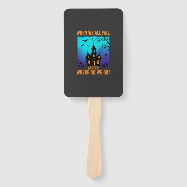 Éventail Église hantée d'Halloween Où allons-nous (Devant)
