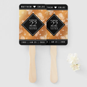 Éventail Élégant 22e anniversaire de Mariage de cuivre