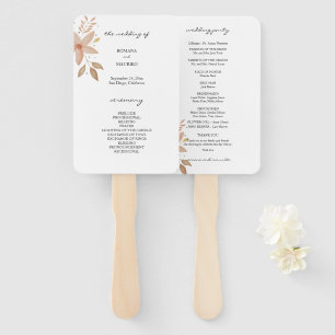 Éventail Élégant Aquarelle en terre cuite