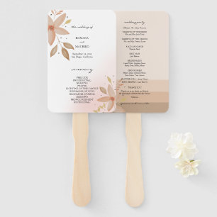 Éventail Élégant Aquarelle en terre cuite