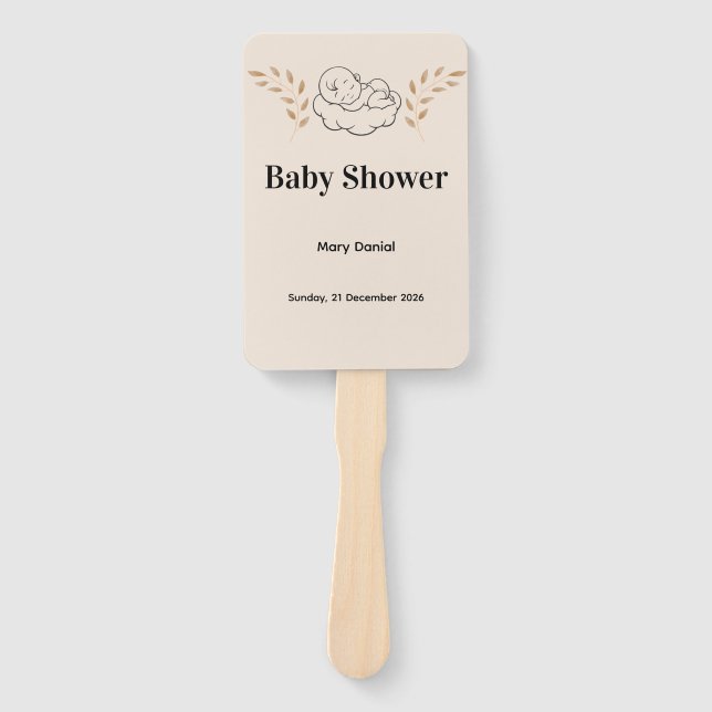 Éventail Elegant Baby Shower Invitation Modern Boho style (Devant)