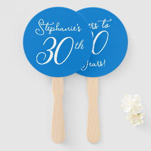 Éventail Elégant bleu Cheers à 30 ans 30e anniversaire
