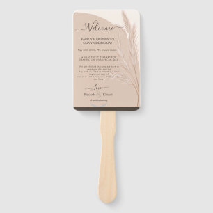 Éventail Elégant Boho Pampas Grass Mariage moderne