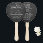 Éventail Élégant Chalkboard Wedding Programme Modèle<br><div class="desc">Célébrez en style avec ces fans de programme de mariage branchés. Ce design est facile à personnaliser avec votre libellé d'événement spécial et vos invités seront ravis quand ils reçoivent ces programmes fabuleux.</div>