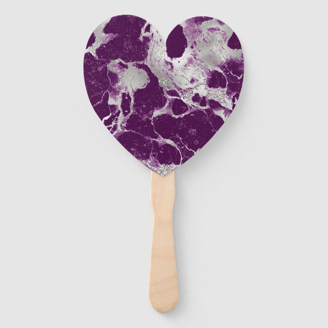Éventail Élégant Chic Motif Abstrait Violet Pourpre (Devant)