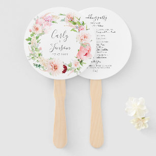 Éventail Élégant Mariage de couronne rose florale