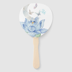 Éventail Élégant Mariage Floral Fans Main - Mr & Mrs Set