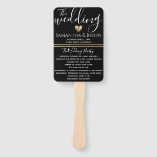 Éventail Elégant mariage Gold et Black Set de fans