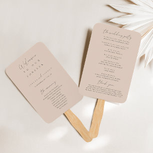 Éventail Élégant Moderne Blush Rose Programme de mariage Ve