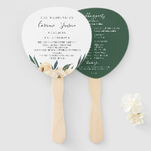 Éventail Elégant Neutral Aquarelle Floral Wedding Programme