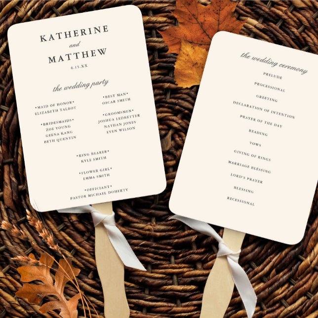 Éventail Élégant programme classique de cérémonie de Mariag (Créateur téléchargé)