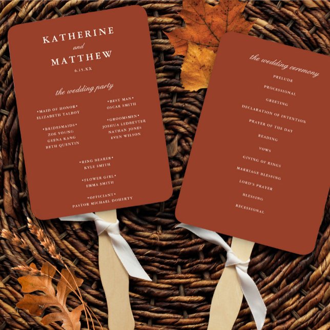 Éventail Élégant programme de cérémonie de Mariage en ivoir (Créateur téléchargé)