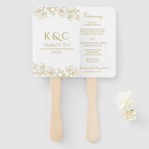 Éventail Élégant programme de mariage dentelle fans Vinta