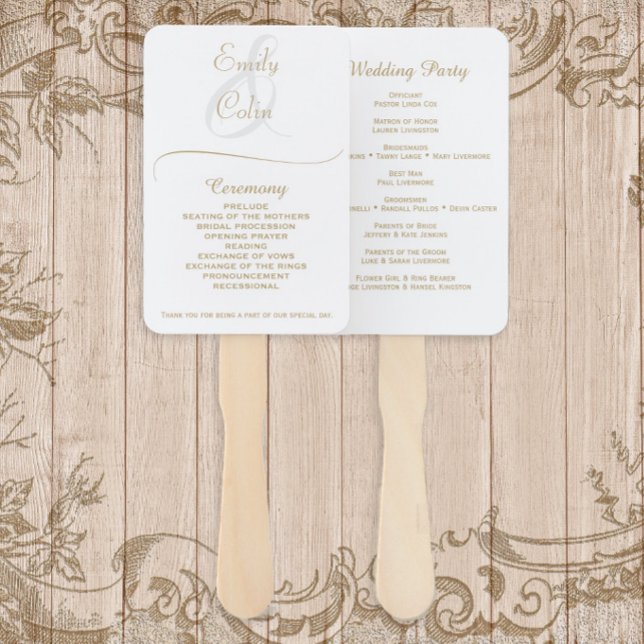 Éventail Élégant programme de mariage Gold (Créateur téléchargé)