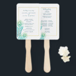 Éventail Élégant Programme de mariage Peacock Or Ventilateu<br><div class="desc">Élégant Programme de mariage Peacock Or Ventilateur à la main</div>