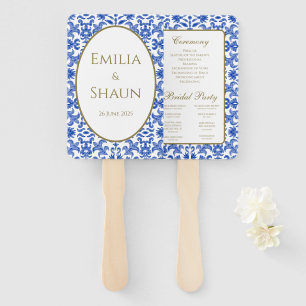 Éventail Élégant programme de ventilateur bleu à main itali