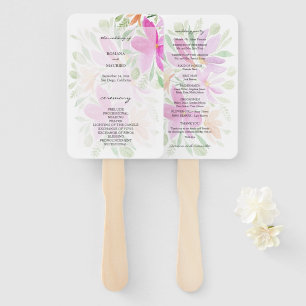 Éventail Élégant programme floral aquarelle peint à la main