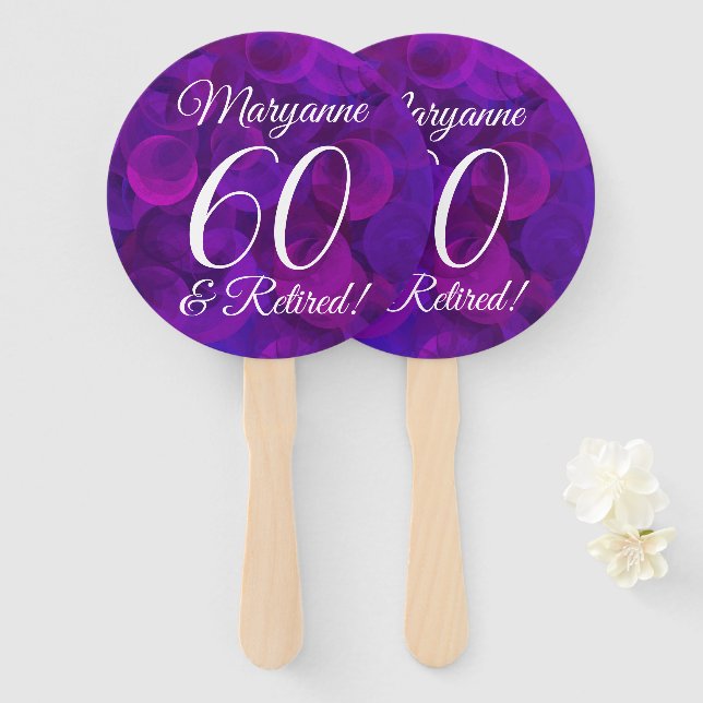 Éventail Élégant Purple 60 et Retraité (Devant et derrière)
