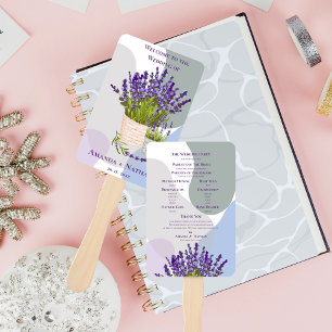 Éventail Élégant Purple Lavender Floral Wedding Programme