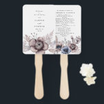 Éventail Elégant romantique aquarelle Programme de mariage<br><div class="desc">Ambiance romantique Elégante Aquarelle Programme de mariage floral Ventilateur à main</div>