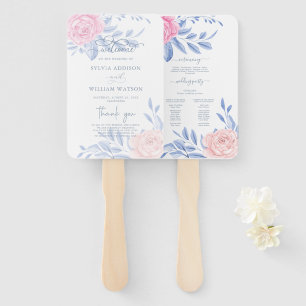 Éventail Élégant Rose Rose Bleu minimaliste programme de ma