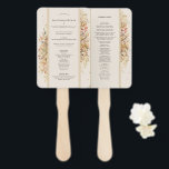 Éventail Élégant Rustic Fall Beige Wedding Programme<br><div class="desc">Cette élégante palette rustique de mariage beige automne avec fantaisie à la main présente une palette neutre intemporelle de beige et d'or avec des ornements délicatement muets de branches dorées et de jolis floraux d'automne avec des feuilles en rouge, cuivre, rose poussiéreux, orange brûlé, terre cuite, et la pleine couleur...</div>