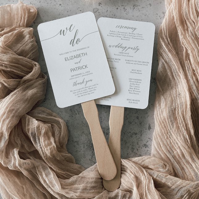 Éventail Elégant Sage Green Nous faisons Mariage Programme (Créateur téléchargé)