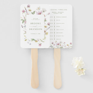Éventail Elegant Soft Pastel Fleur sauvage Timeline mariage