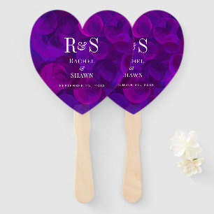 Éventail Élégant violet chic moderne Mariage Monogramme
