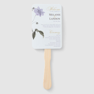 Éventail Elegant Violet & Mint Hydrangea Wedding Hand Fan