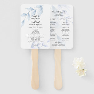 Éventail Elégante aquarelle Dusty Blue Floral Programme