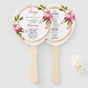 Éventail Élégante cérémonie de Mariage Boho Blush Rose Flor