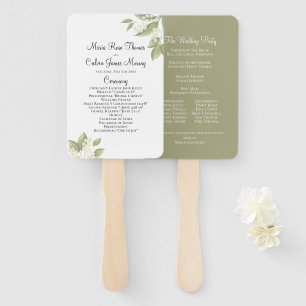 Éventail Elégante cérémonie de mariage Sage Greenery Foliag
