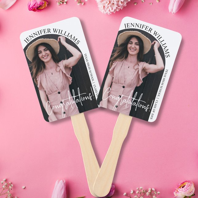 Éventail élégante photo minimaliste de graduation (Créateur téléchargé)