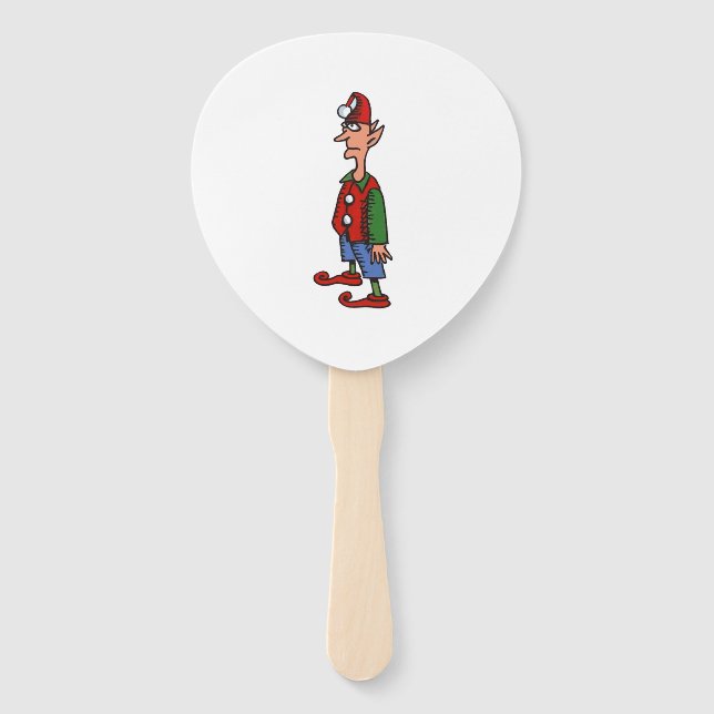 Éventail Elf Standing At Attention paddle hand fans (Devant)
