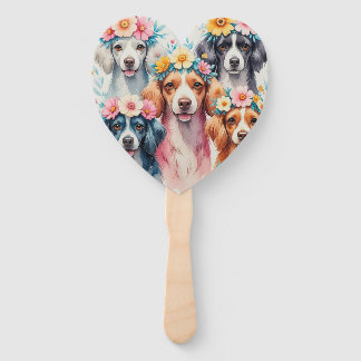Éventail Ensemble cadeau de fanas de chien floral